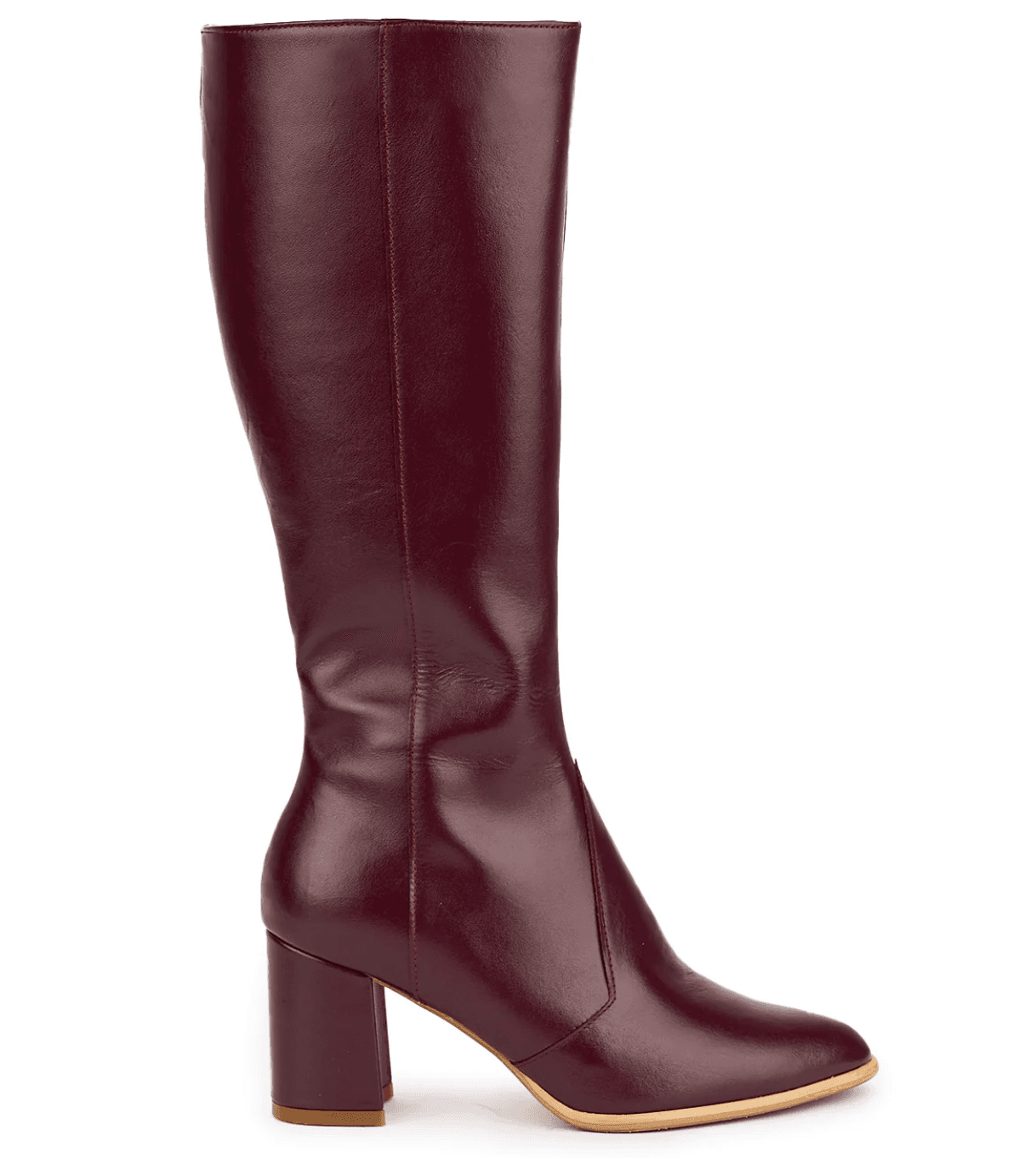 Bordeaux Block Knee Boot