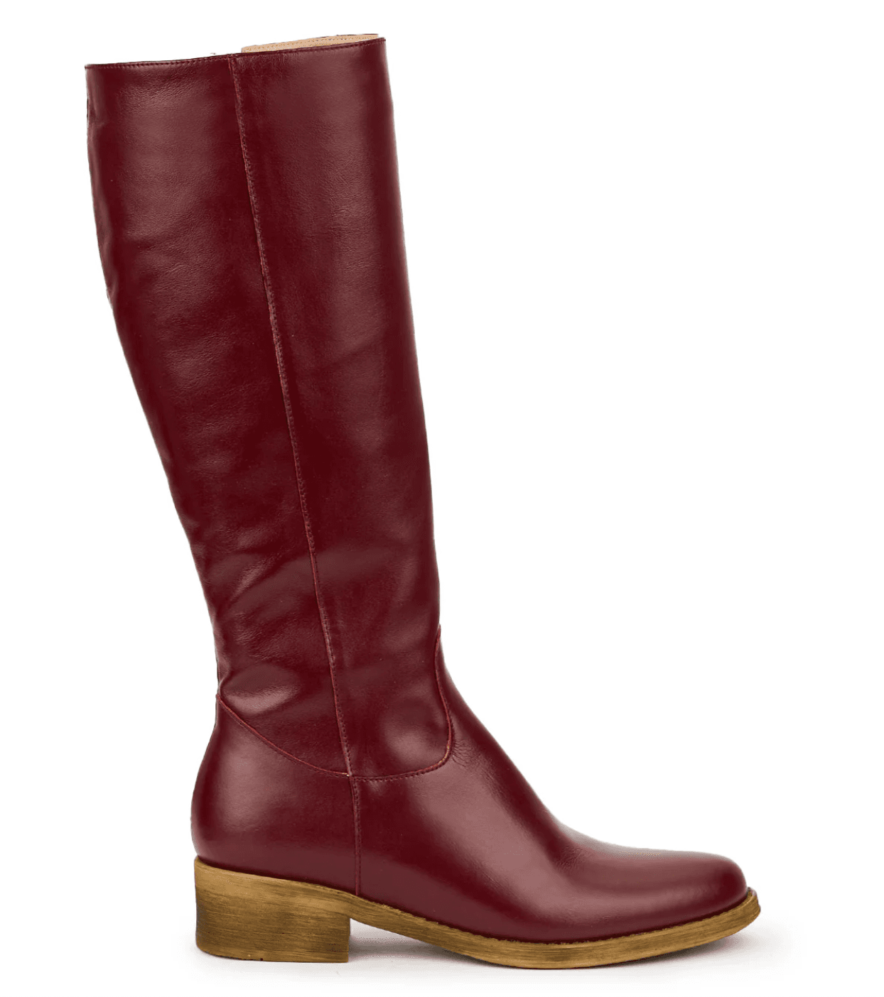 Bordeaux Flat Knee Boot