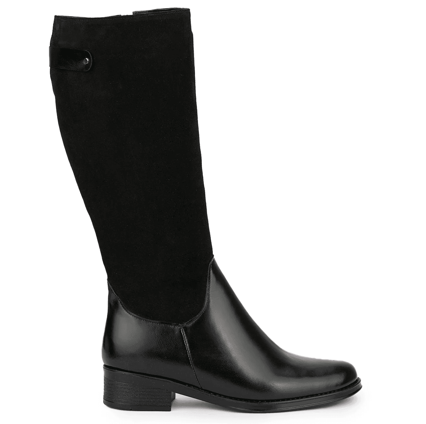 Leather Suede Rider Boot