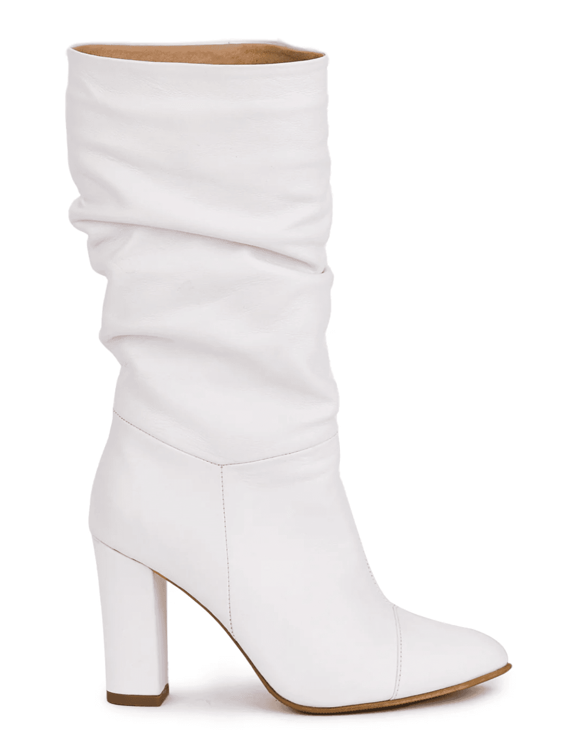 White Slouch Mid-Calf Boot