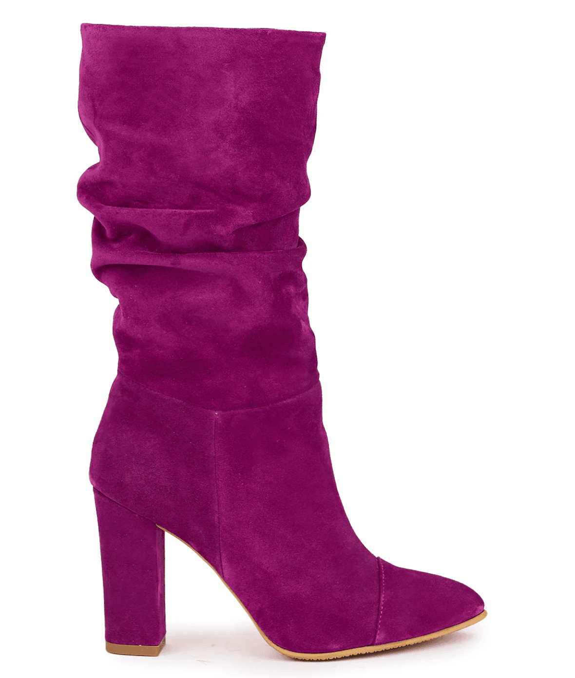 Fuchsia Suede Mid-Calf Boot