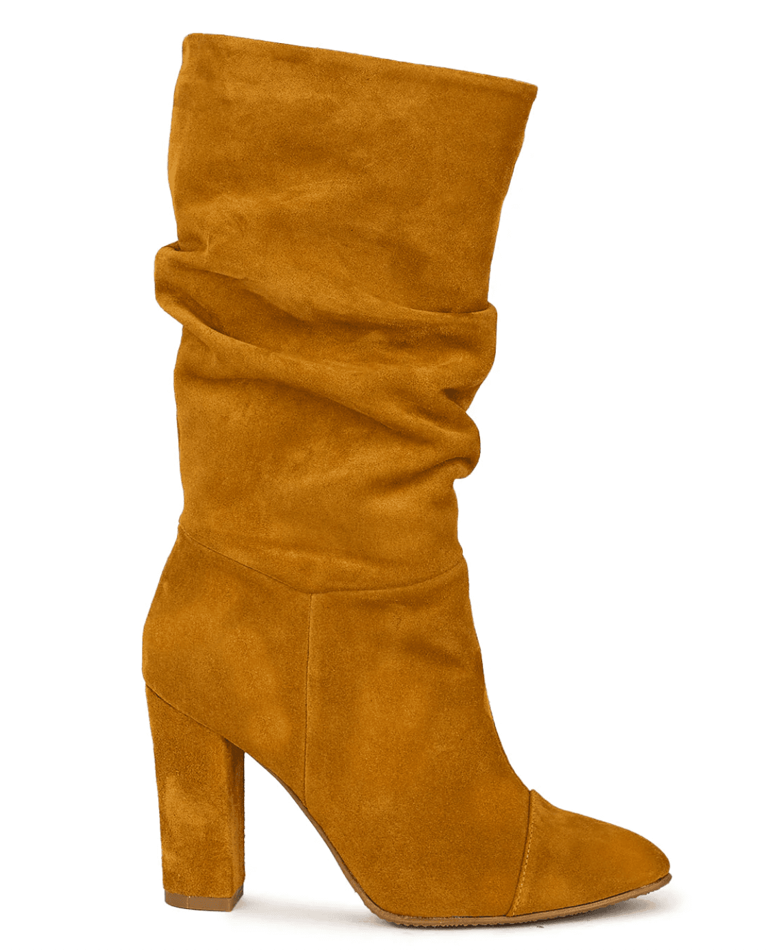 Camel Suede Mid-Calf Boot