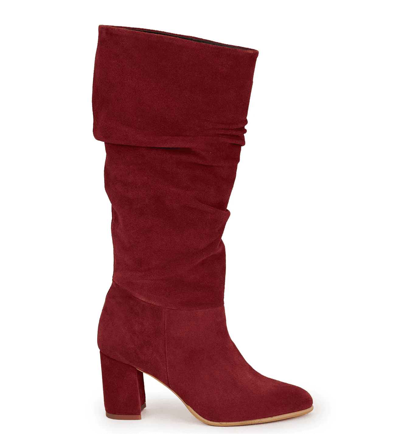 Bordeaux Suede Slouch Knee Boot