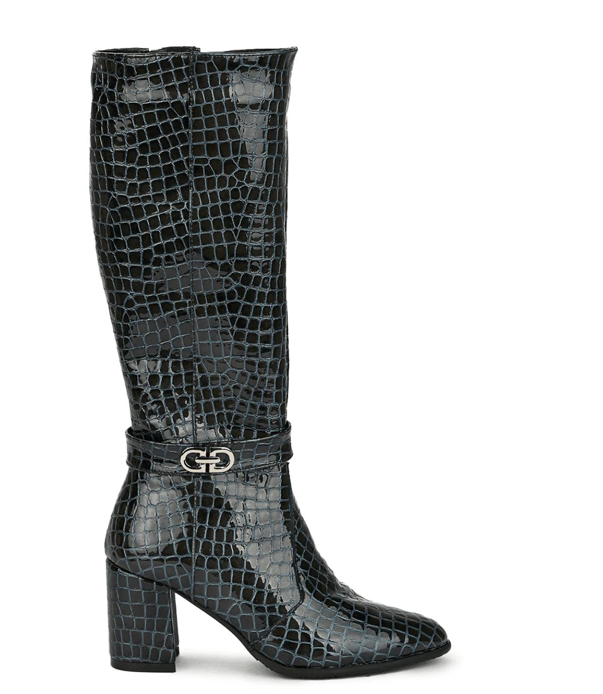 Croco Chain Knee Boot