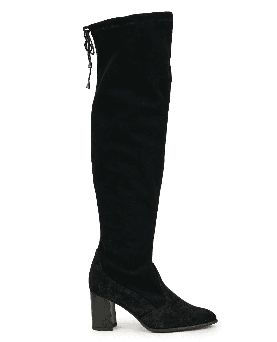 Black Suede Over-the-Knee Boot