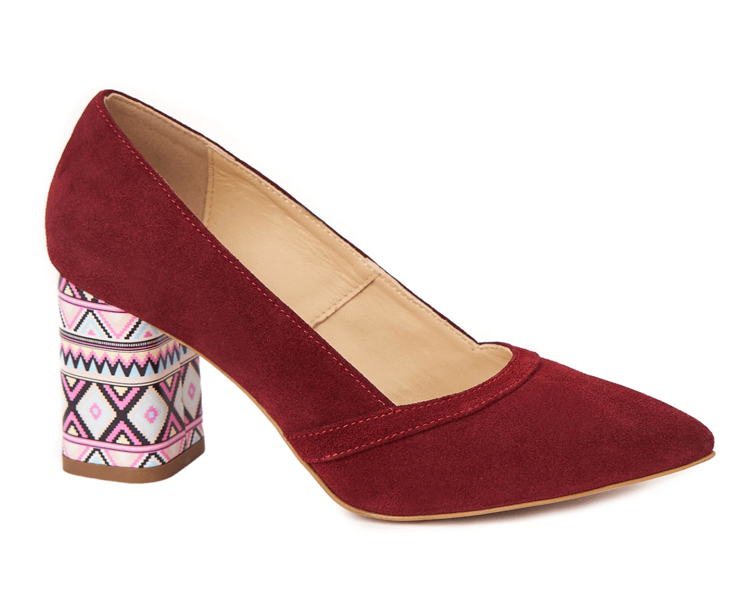 Bordeaux Ethnic Heel Pump