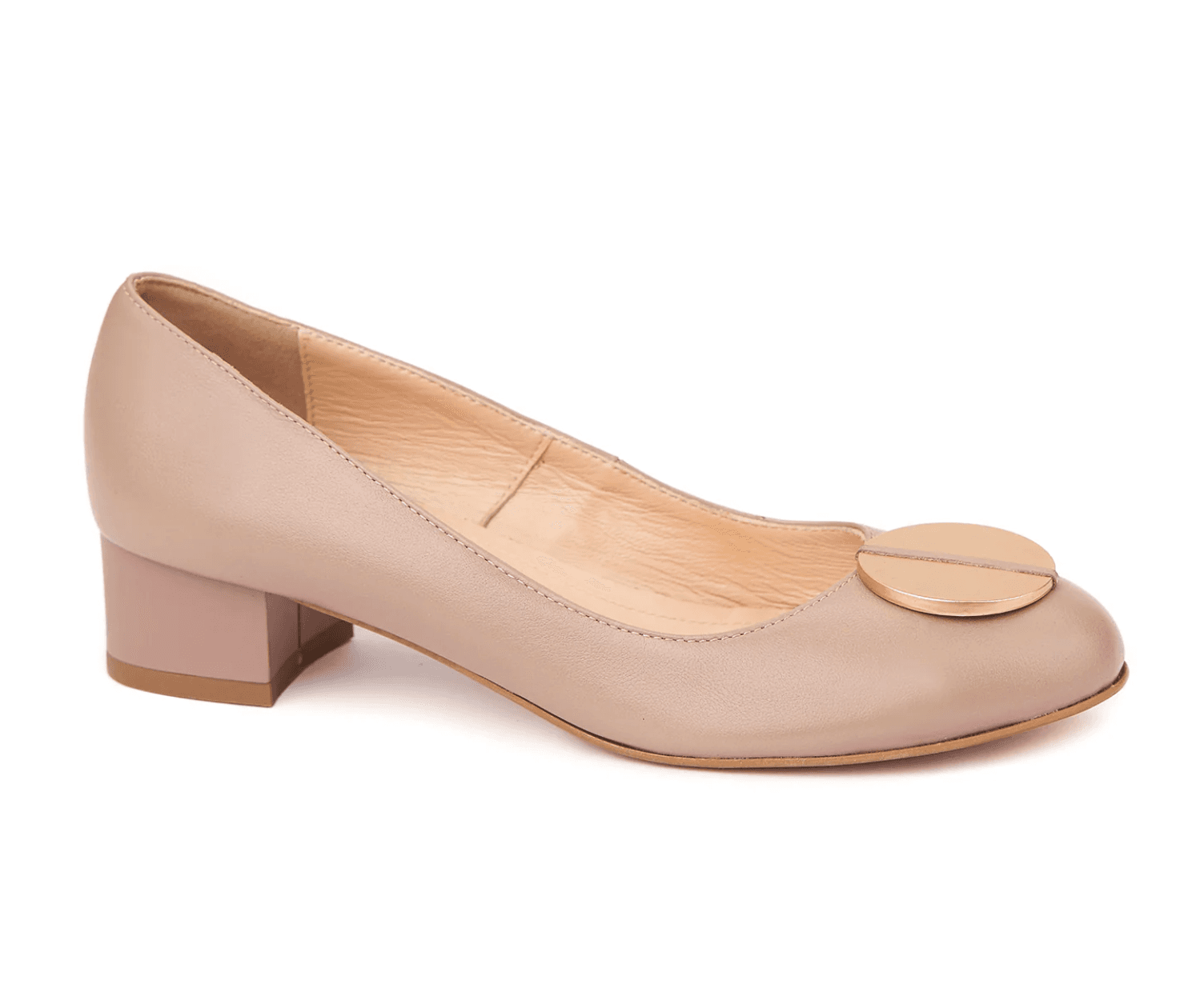 Nude Gold Disc Low Pump