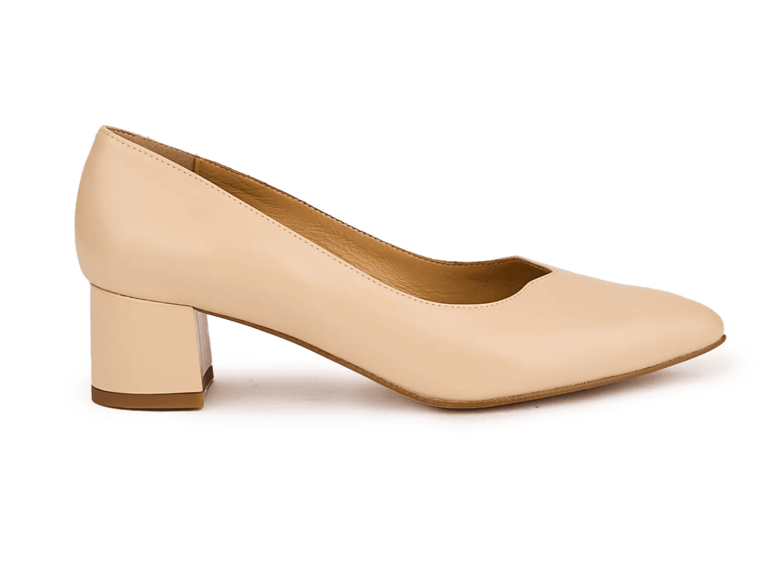 Nude Block Heel Court Pump