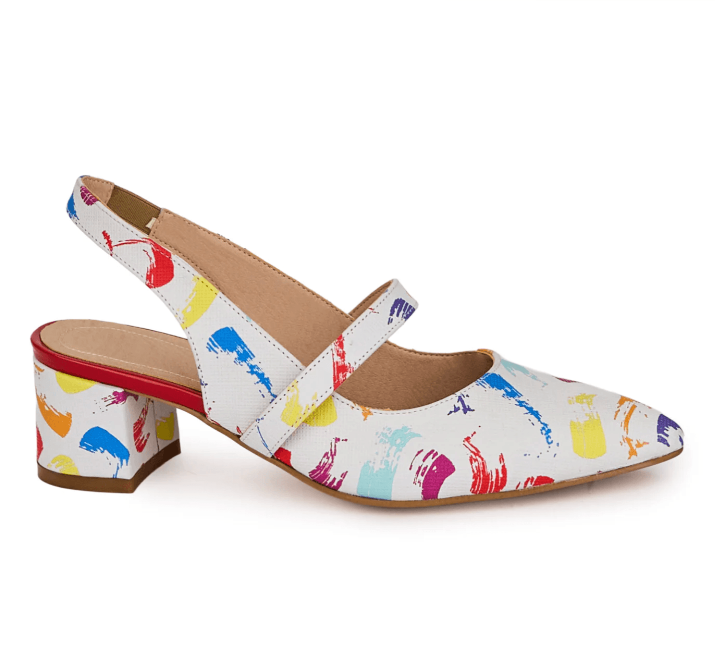 Paint-Print Mary Jane Slingback