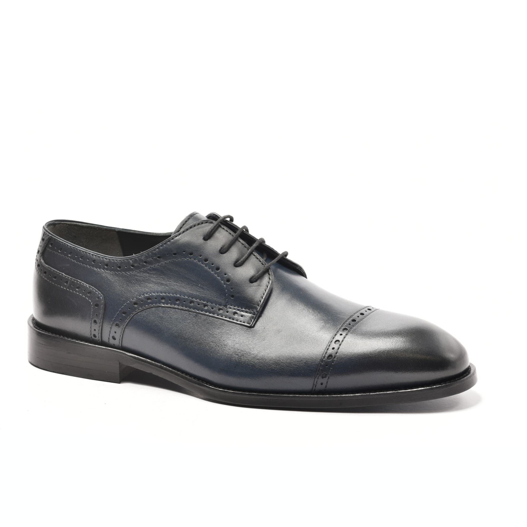 Navy Cap-Toe Brogue Derby