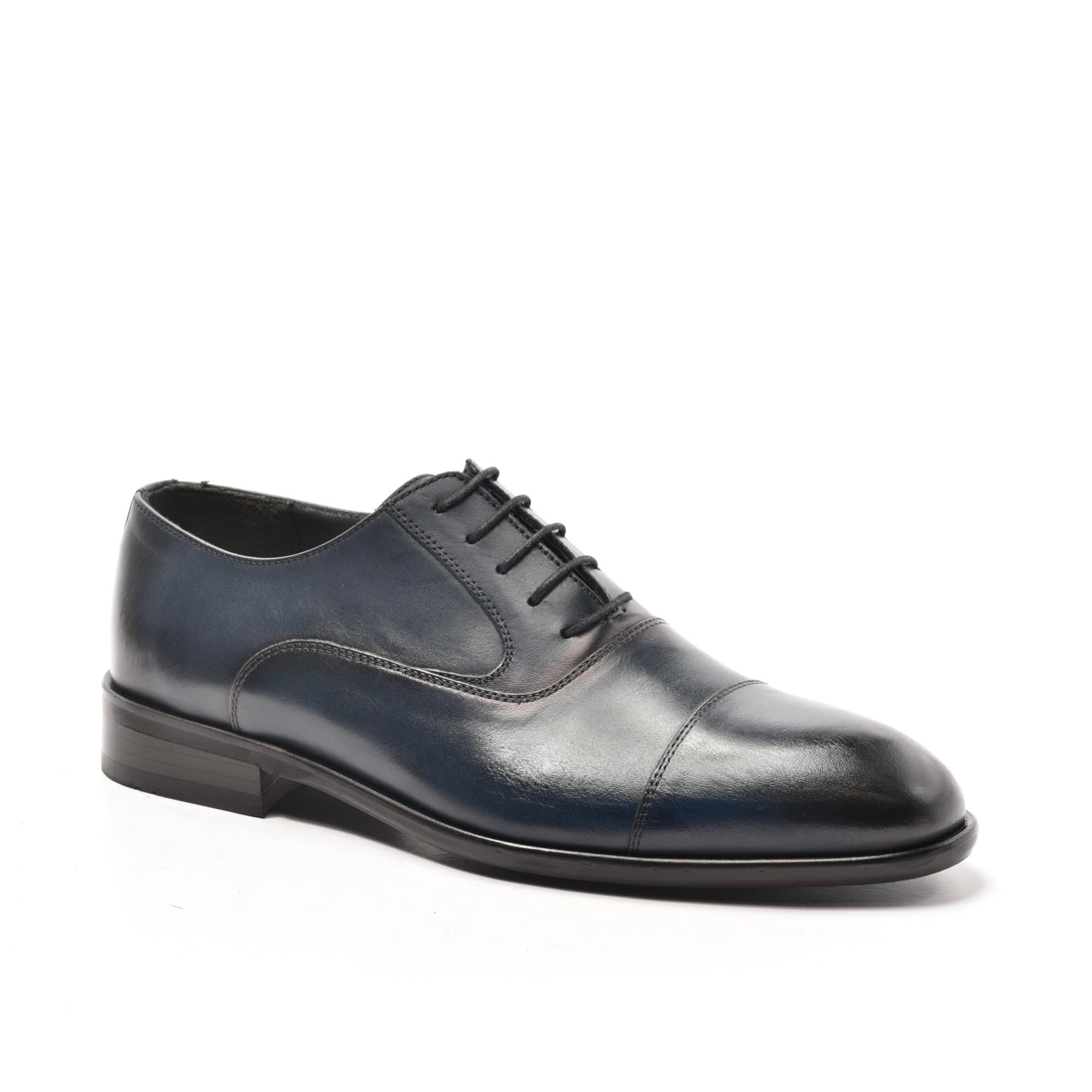 Navy Plain Cap-Toe Oxford