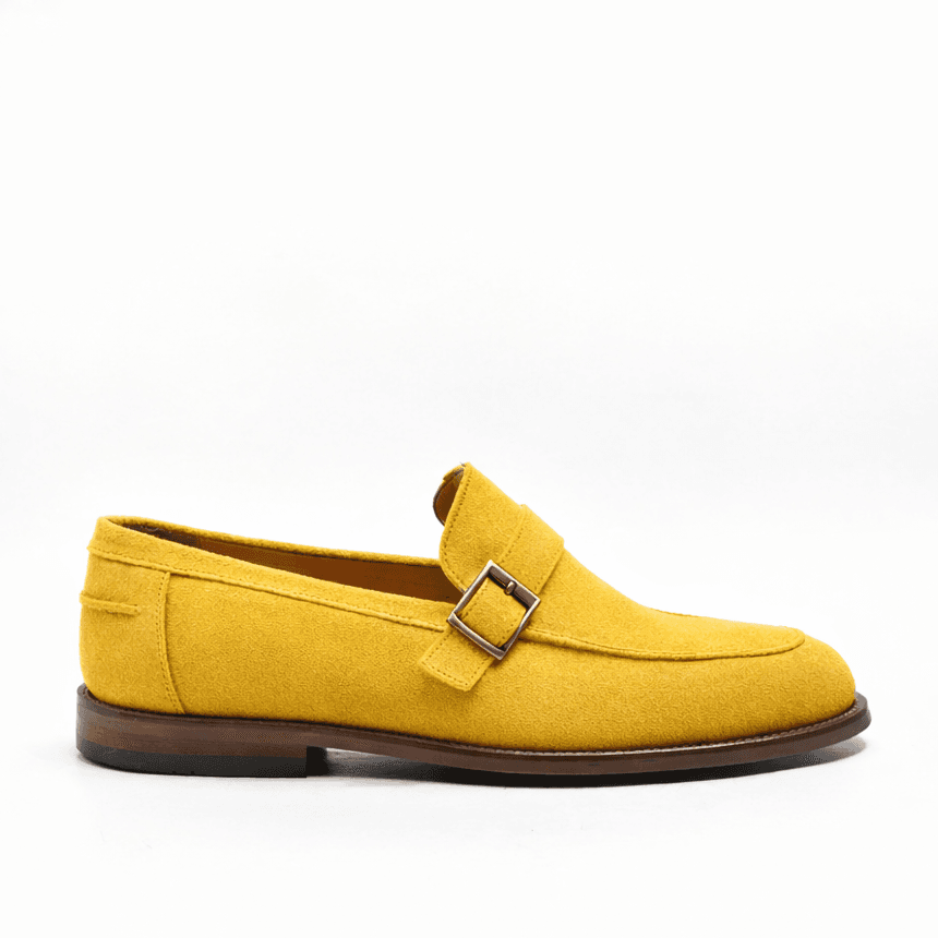 Buckle Loafer in Yellow Suede