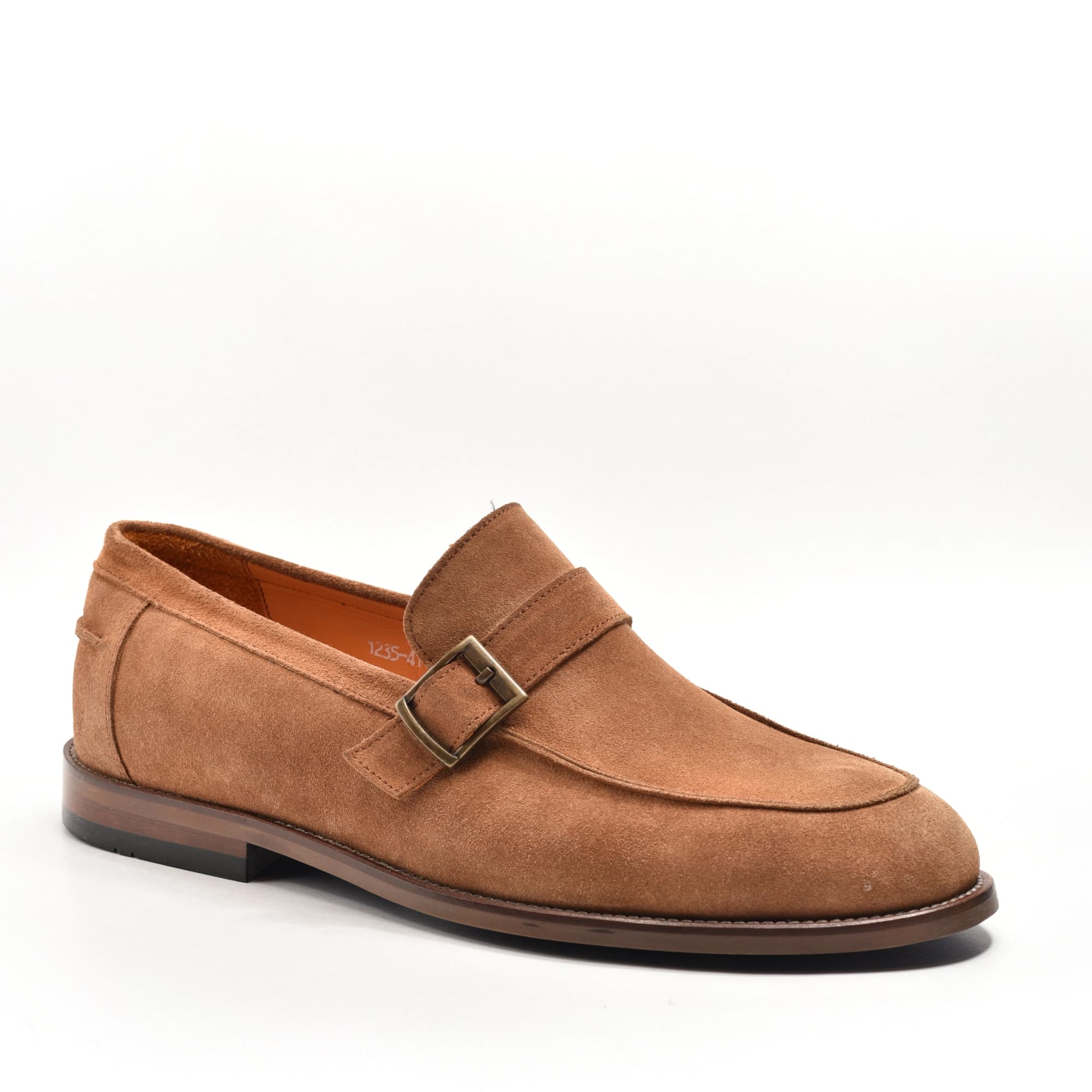 Buckle Loafer in Tan Suede