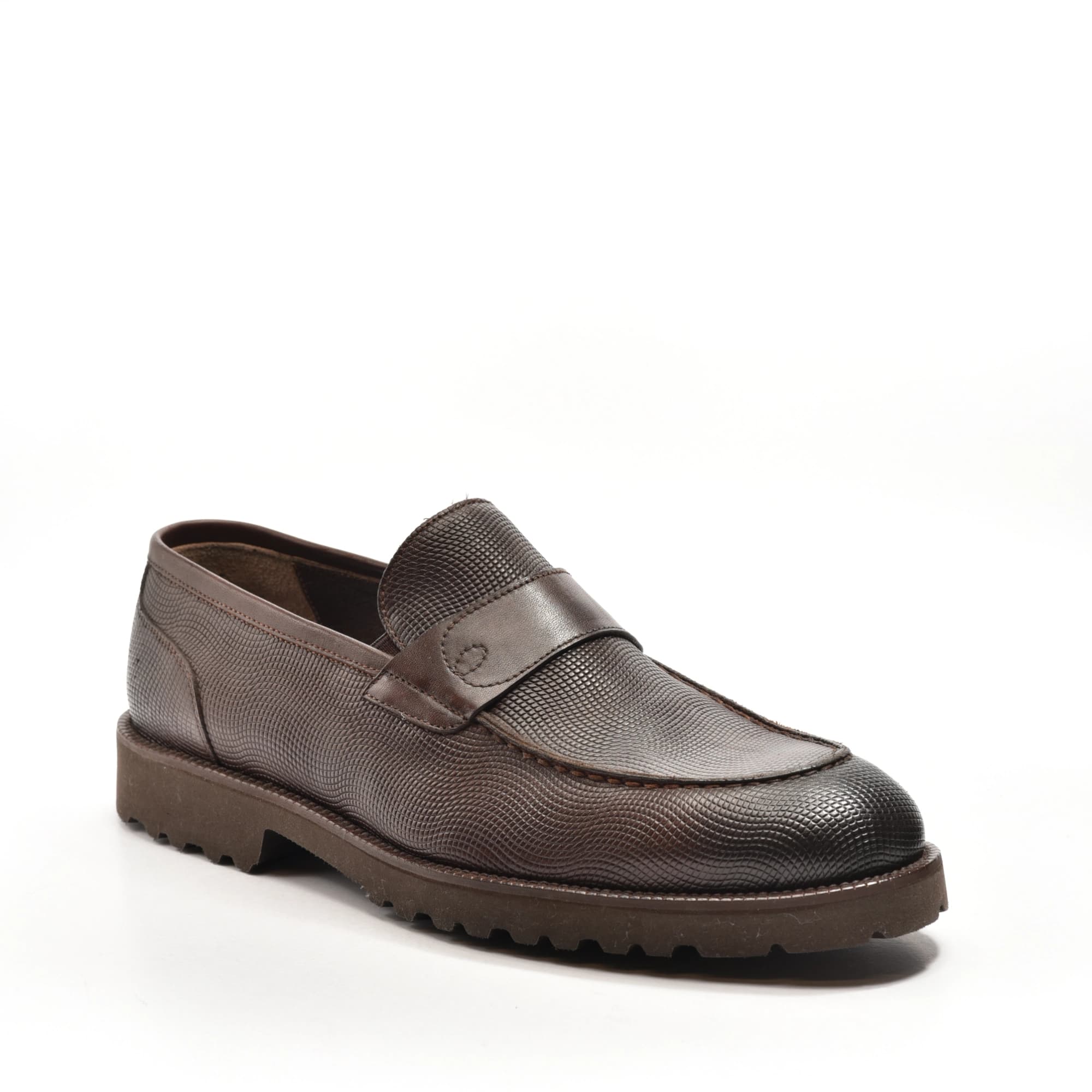Penny Loafer on Lug Sole in Dark Brown