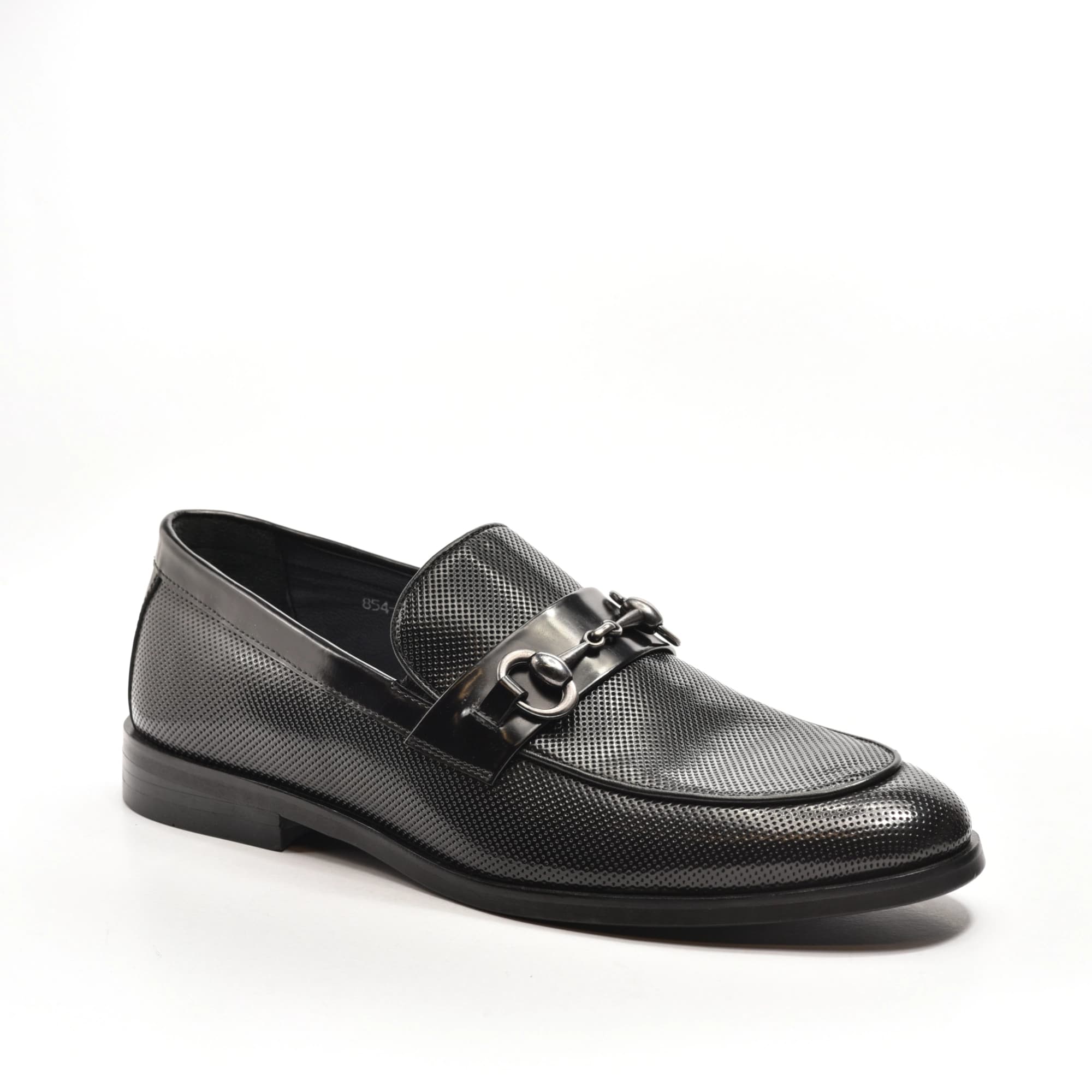 Perforated Bit Loafer in Black