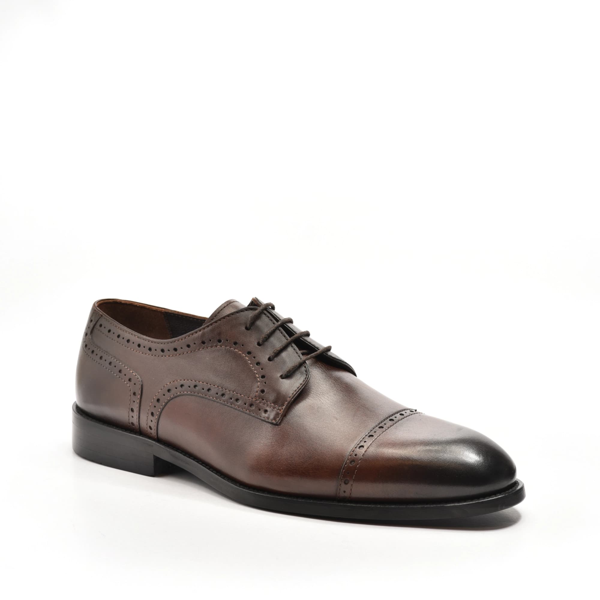 Semi-Brogue Derby in Burnished Brown