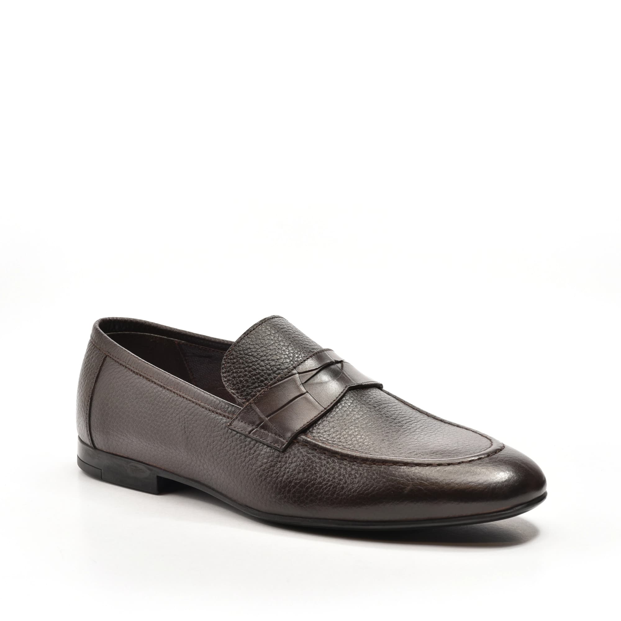 Penny Loafer in Dark Brown Grained Calf