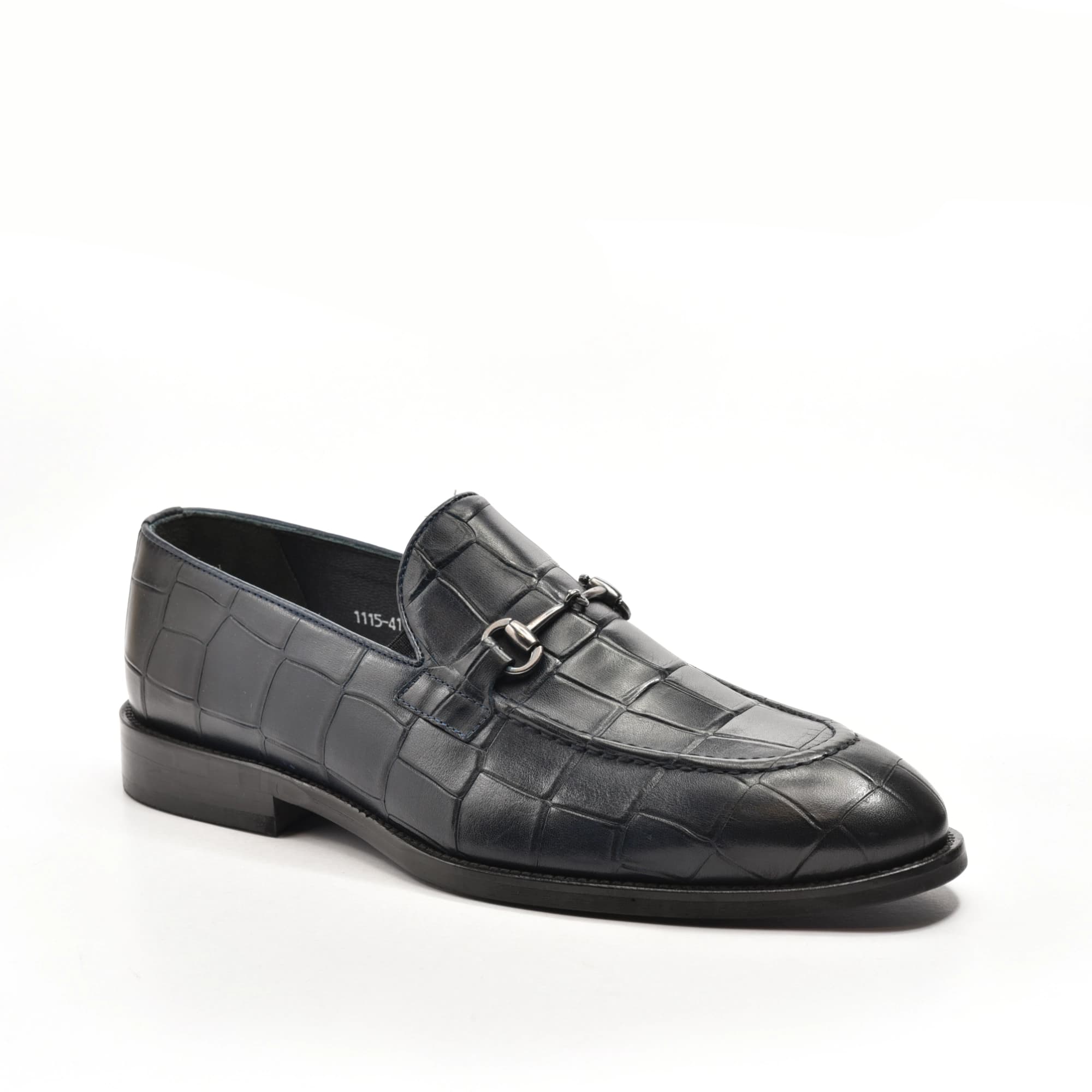 Bit Loafer in Full Black Croco Print