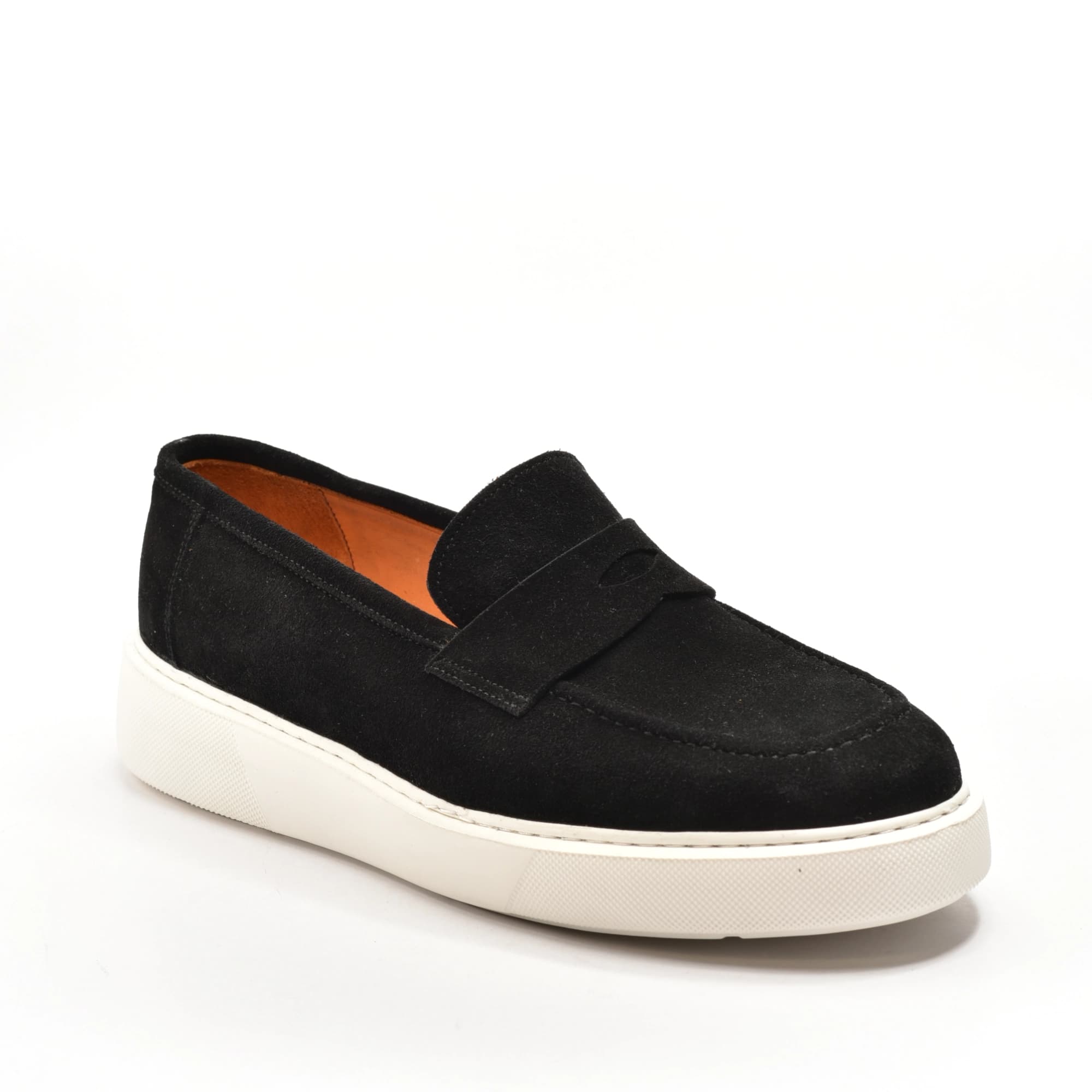 Penny Loafer Sneaker in Black Suede