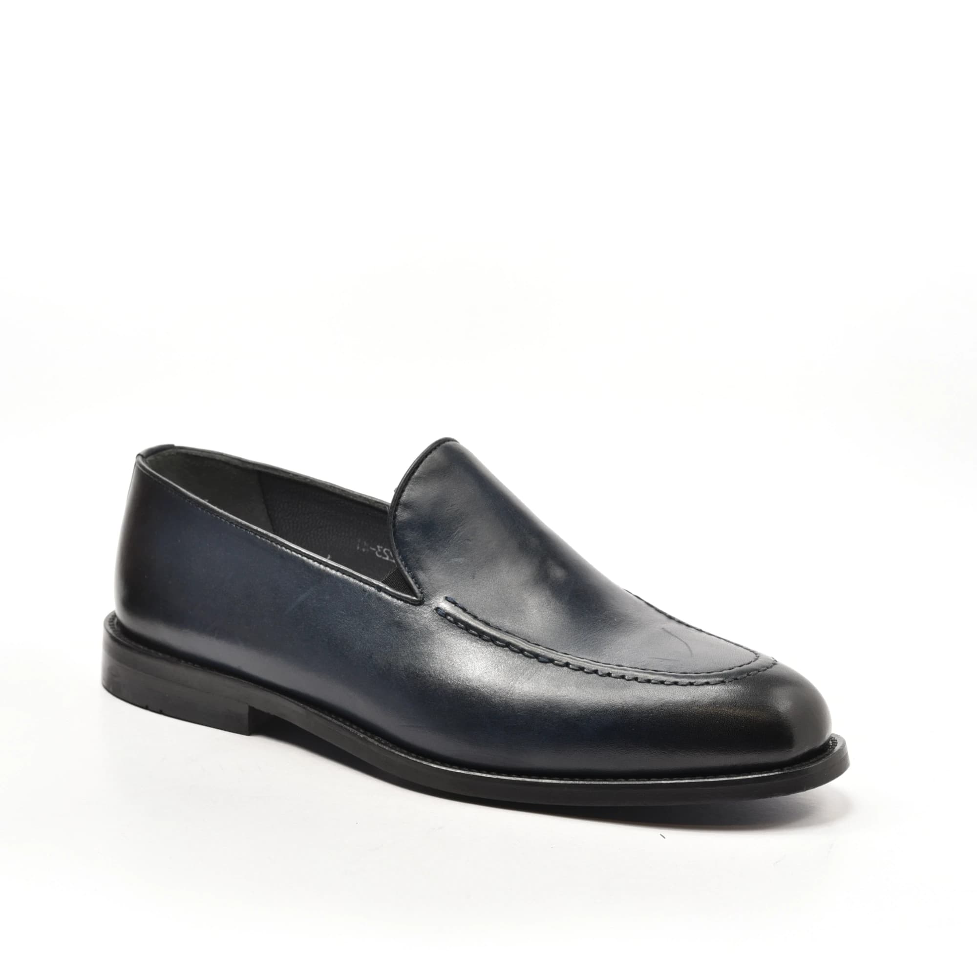 Plain Slip-On Loafer in Navy Calf