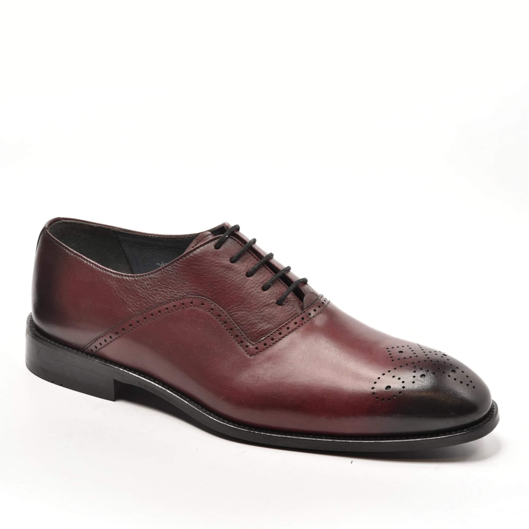 Burgundy Grained Wingtip Brogue Oxford