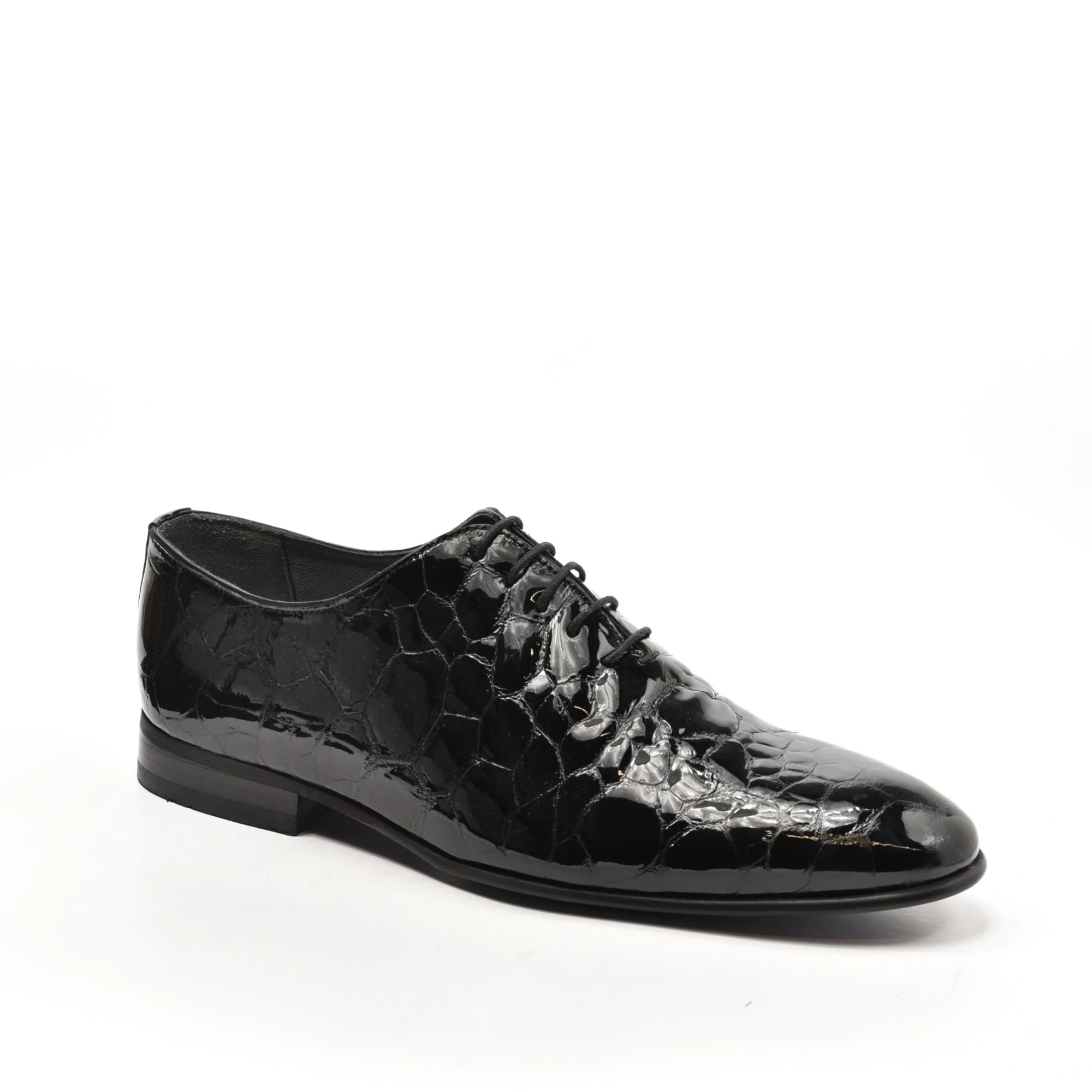 Black Patent Croc Wholecut Oxford