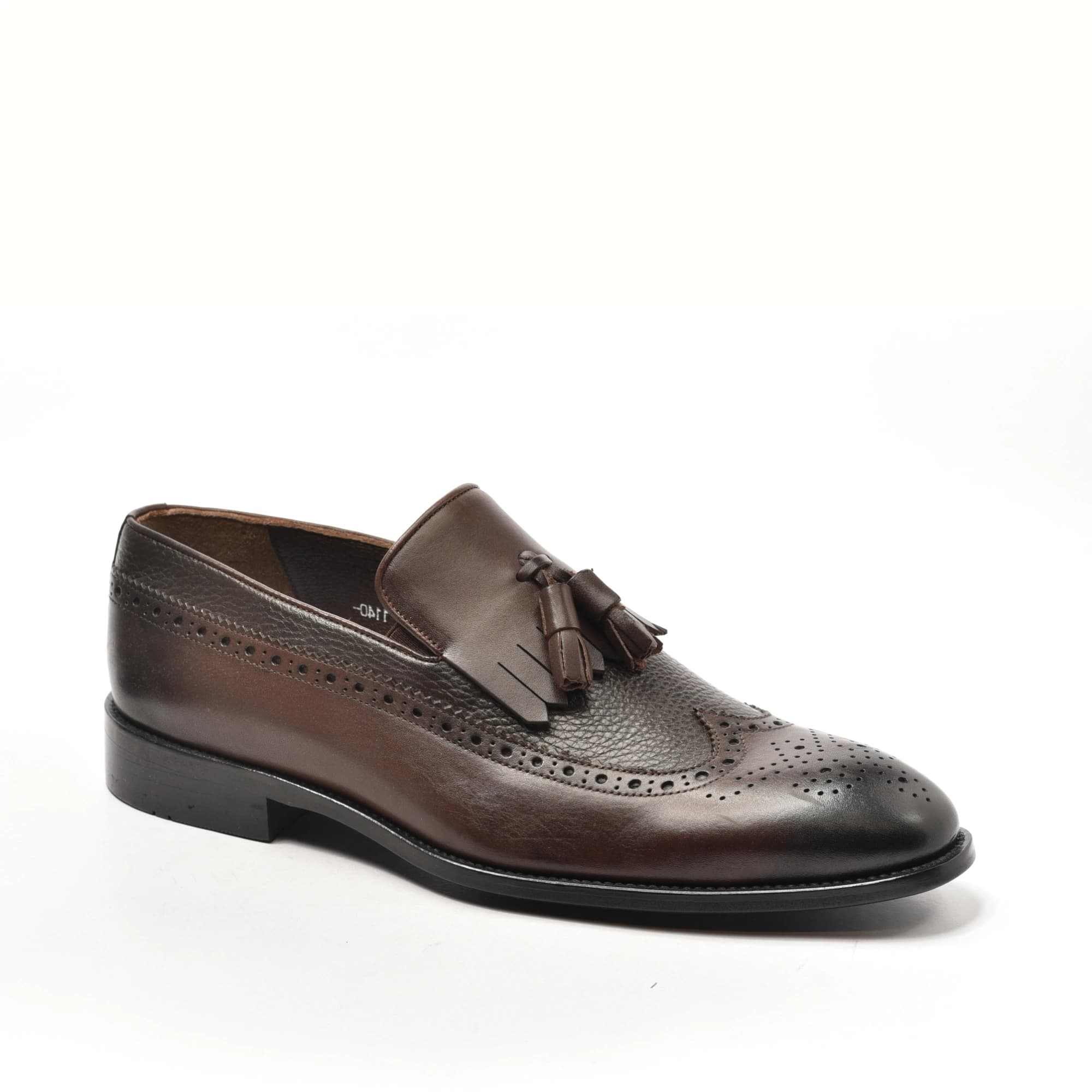 Dark Brown Wingtip Brogue Tassel Loafer