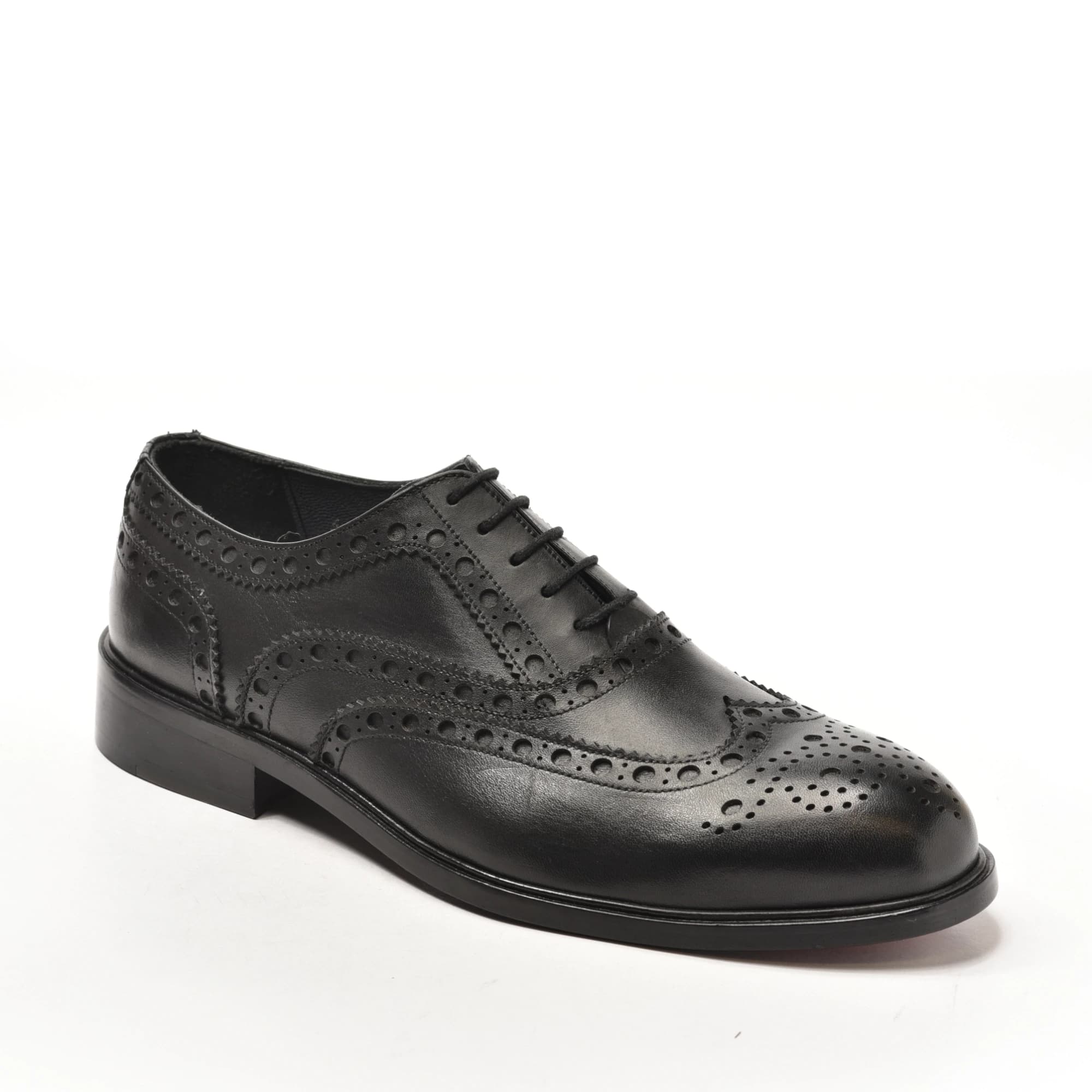 Black Smooth Wingtip Full Brogue Oxford