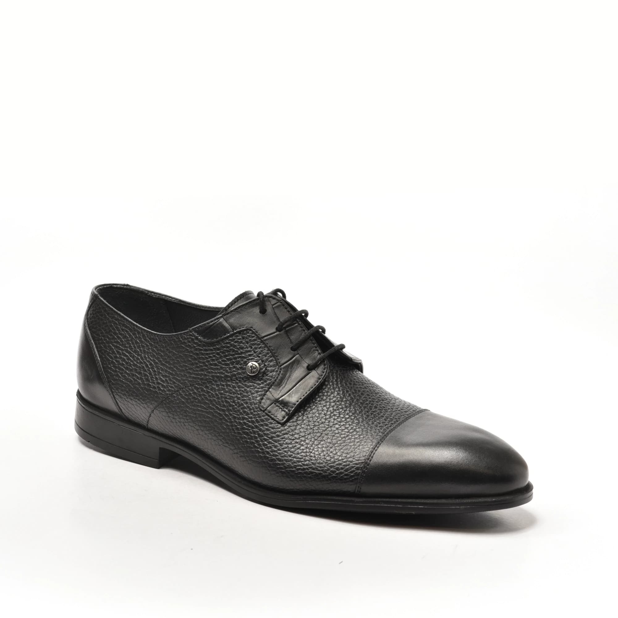 Black Cap-Toe Grained Derby