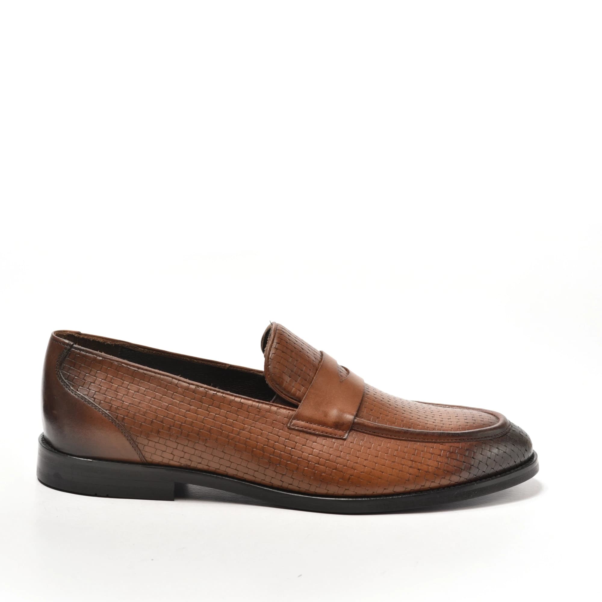 Cognac Woven Penny Loafer